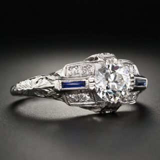 Art Deco .92 Carat Diamond Engagement Ring - GIA J VS1