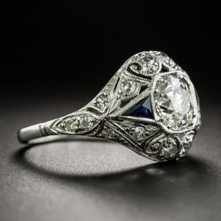 Art Deco .92 Carat Diamond Engagement Ring - GIA K VS2