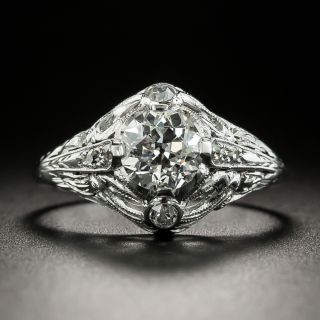 Art Deco .93 Carat Diamond Engagement Ring -  GIA E VVS1 - 2