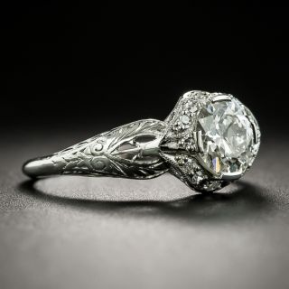Art Deco .93 Carat Diamond Engagement Ring 