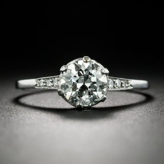 Art Deco .94 Carat Diamond Engagement Ring - GIA H SI1 - 3