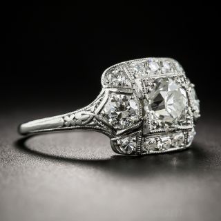 Art Deco .95 Carat Diamond Platinum Ring - GIA  I VS2
