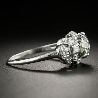 Art Deco .96 Carat Diamond Engagement Ring - GIA J SI1