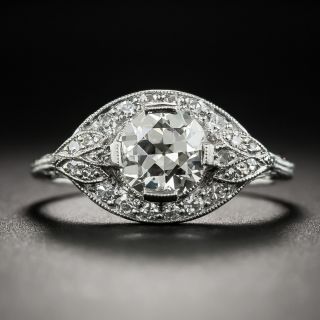 Art Deco .96 Carat Platinum Diamond Engagement Ring - GIA K SI1 - 1