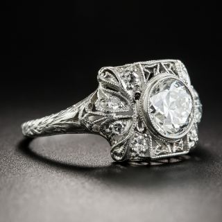 Art Deco .97 Carat Diamond Engagement Ring - GIA H VS1 