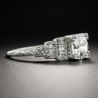 Art Deco .97 Carat Diamond Engagement Ring