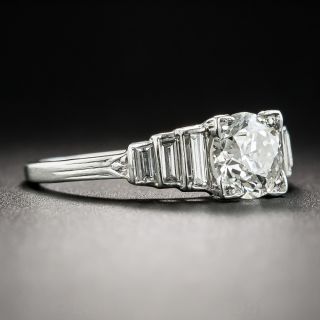 Art Deco .98 Carat Diamond Engagement Ring - GIA J VVS2 