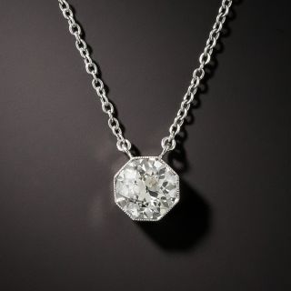 Art Deco .98 Carat European-Cut Diamond Drop - 2