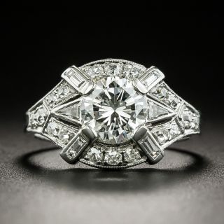 Art Deco .99 Carat Diamond Engagement Ring - GIA G VVS2 - 1