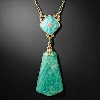 Art Deco Amazonite Necklace   - 3
