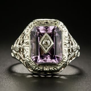 Art Deco Amethyst and Diamond Ring - 3