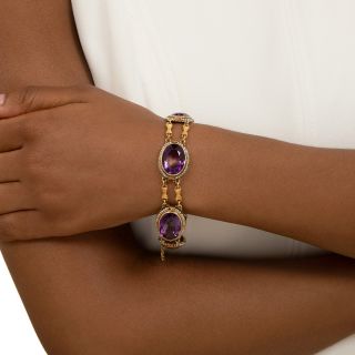 Art Deco Amethyst and Seed Pearl Bracelet