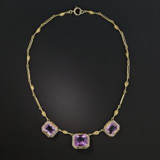 Art Deco Amethyst and Seed Pearl Necklace 