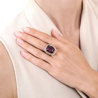 Art Deco Amethyst and Seed Pearl Ring by White, Wile, and Warner