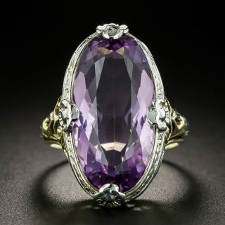 Art Deco Amethyst Dinner Ring - 2