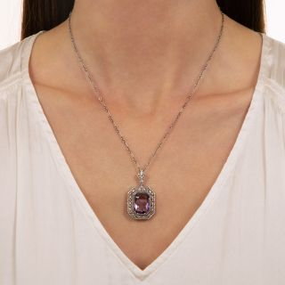 Art Deco Amethyst Filigree Necklace