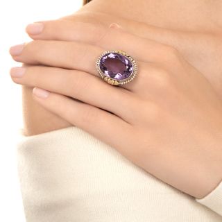 Art Deco Amethyst Filigree Ring