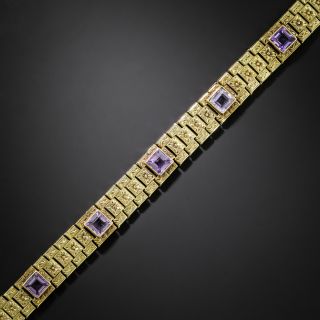 Art Deco Amethyst Link Bracelet - 2