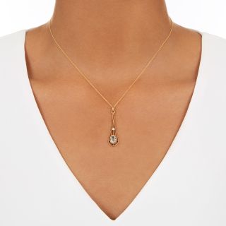 Art Deco Aquamarine and Diamond Lavaliere