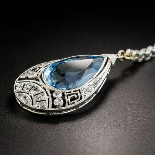 Art Deco Aquamarine and Diamond Lavaliere 
