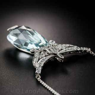 Art Deco Aquamarine and Diamond Necklace
