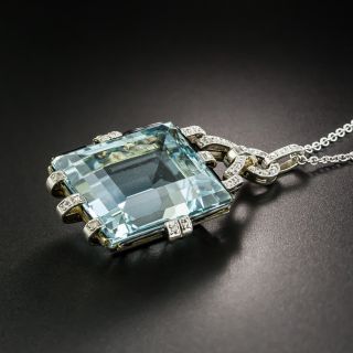 Art Deco Aquamarine and Diamond Necklace