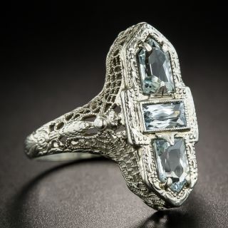 Art Deco Aquamarine Dinner Ring 