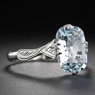 Art Deco Aquamarine Ring