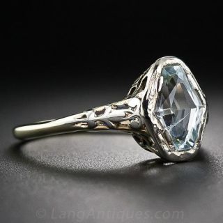 Art Deco Aquamarine Ring