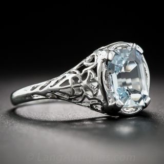 Art Deco Aquamarine Ring