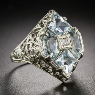 Art Deco Aquamarine Ring