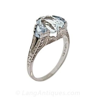 Art Deco Aquamarine Ring