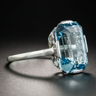 Art Deco Aquamarine Solitaire Ring