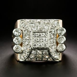 Art Deco Architectural Diamond Dome Ring - 3