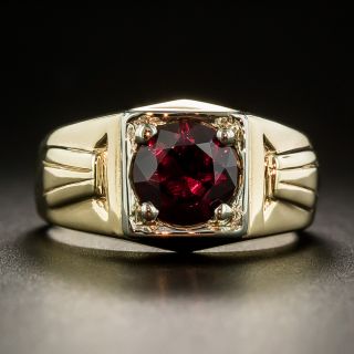 Art Deco Arizona Garnet Gent's Ring - 1