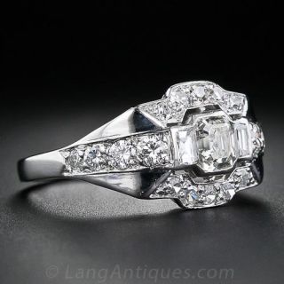 Art Deco Asscher-Cut Diamond Ring