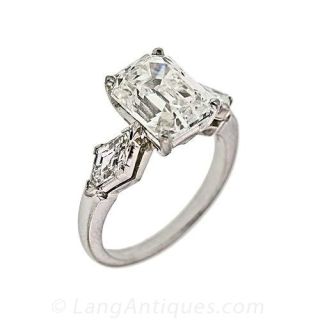 Art Deco Asscher Cut Diamond Ring