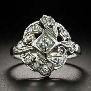 Art Deco Asymmetrical Diamond Dinner Ring - 2