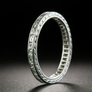 Art Deco Baguette Cut Diamond Eternity Band, Size 5 1/2 - 2