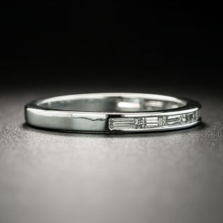 Art Deco Baguette Diamond Half Eternity Band, Size 5 1/2