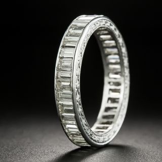 Art Deco Baguette Diamond Eternity Band, Size 6 - 2