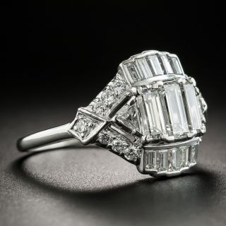 Art Deco Baguette Diamond Platinum Ring