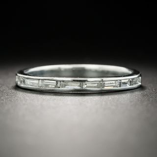Art Deco Baguette Diamond Wedding Band, Size 5 1/2 - 1
