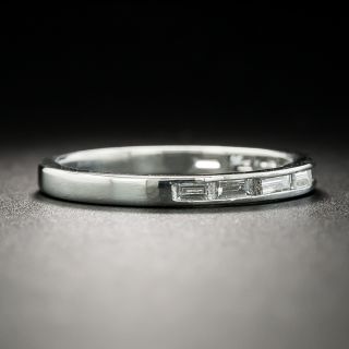 Art Deco Baguette Diamond Half Eternity Band, Size 5 1/2