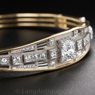 Art Deco Bangle Bracelet - 1