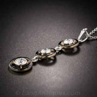 Art Deco Black Enamel and Diamond necklace