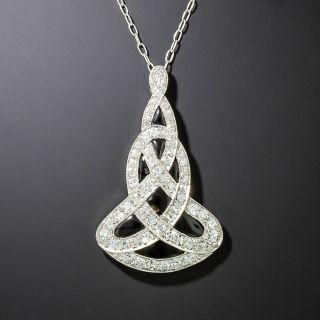 Art Deco Black Onyx and Diamond Pendant - 2