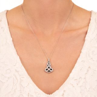 Art Deco Black Onyx and Diamond Pendant