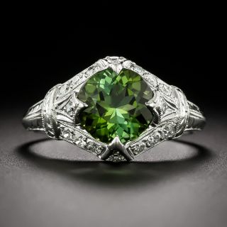 Art Deco Blue-Green Tourmaline Ring - 4