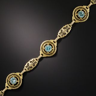 Art Deco Zircon Link  Bracelet - 4